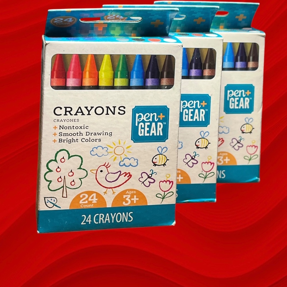 Pen+Gear Crayons 24 ct each - LOT OF 3 packages - NEW